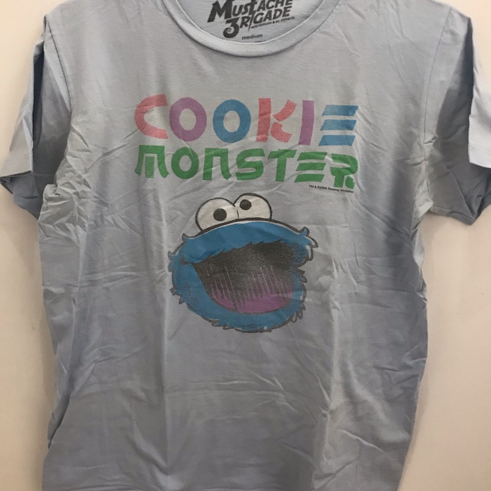 Mustache Brigade Cookie Monster medium t-shirt